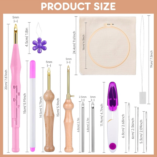 MSDADA 21PC Punch Needle Embroidery Kit