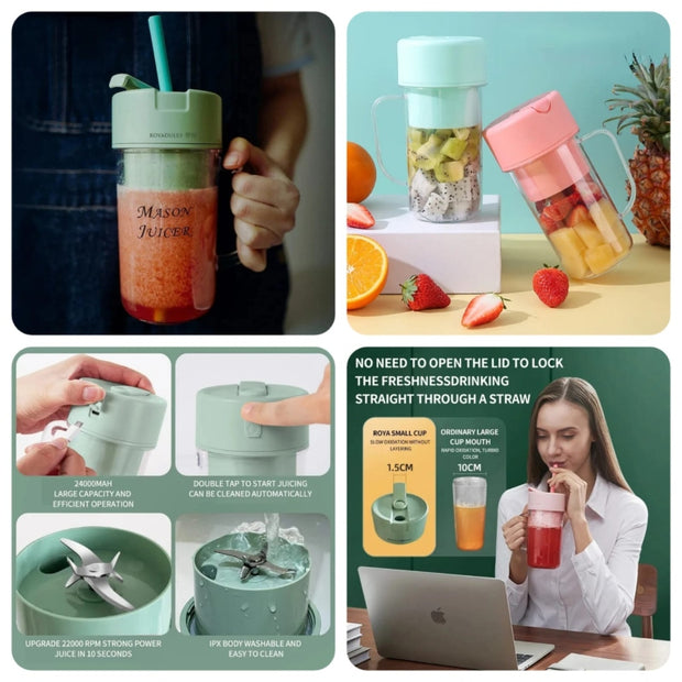 USB Portable juicer with straw