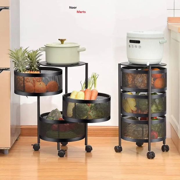 Kitchen floor movable rack